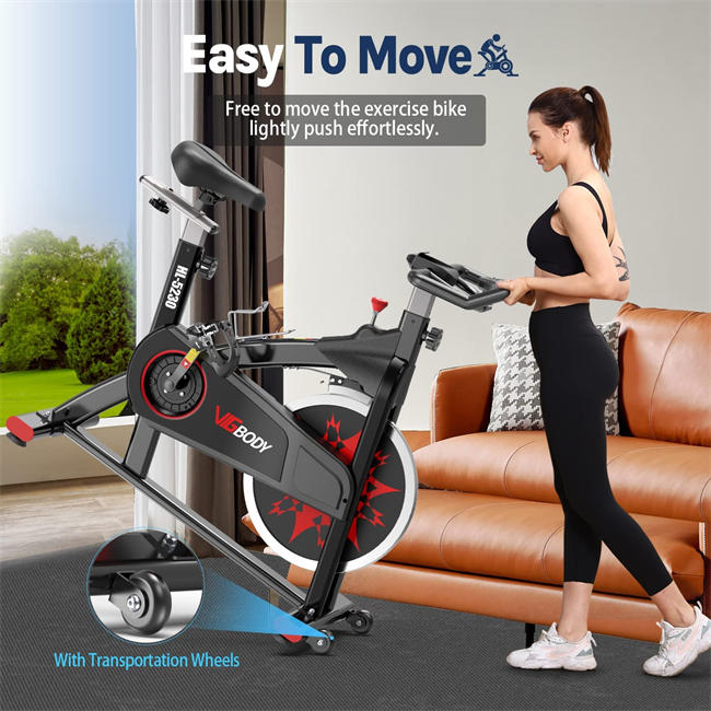 Exercise Bike Indoor Cycling Bike Adjustable Stationary Bicycle for Home Gym Workout Cardio Bikes Upright Bike