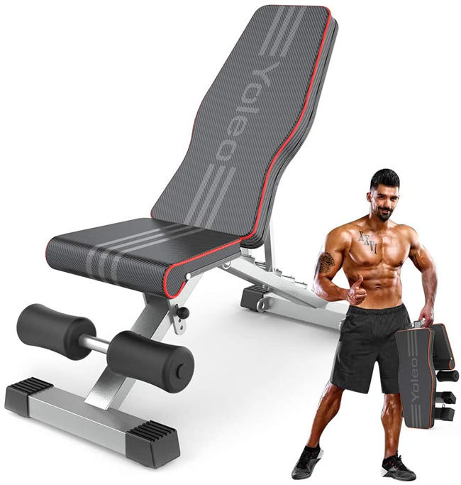 Commercial Weight Bench, Adjustable/Foldable Strength Training Bench, Utility Incline/Decline Bench for Full Body Workout with Fast Folding-Latest Model