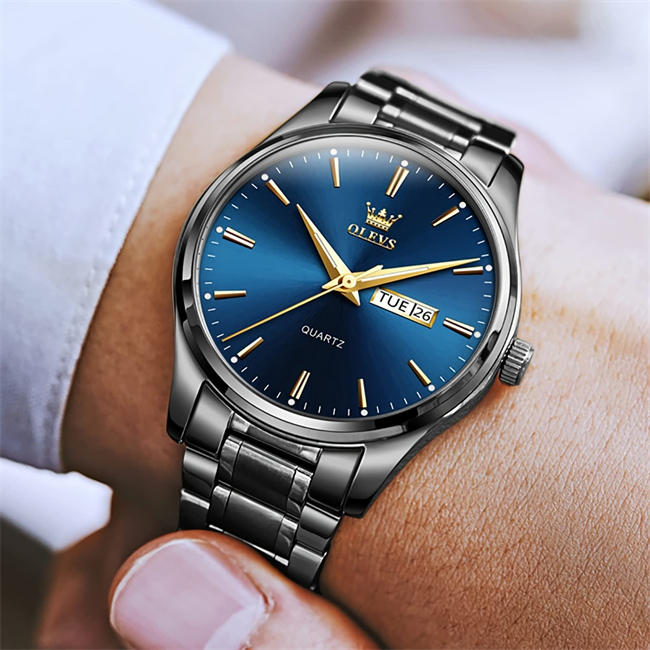 Wrist Watch for Men, Stainless Steel Quartz Watch with Date Waterproof Bussiness Dress Watches