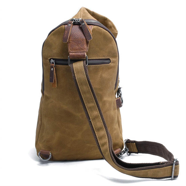 Men Sling Backpack Waxed Canvas Crossbody Bag Casual Daypacks